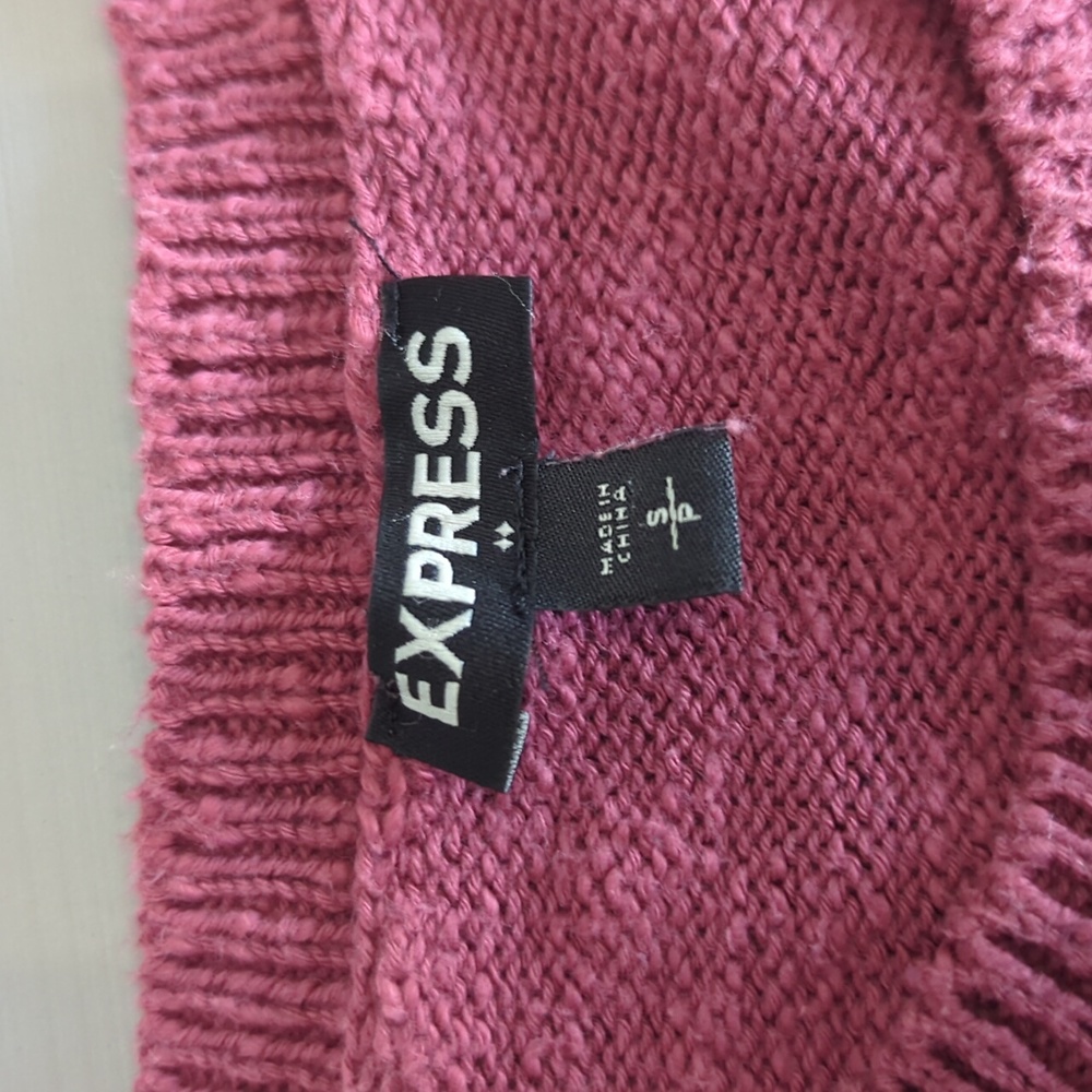 Express Women's Crew Neck Pink/Mauve/ Rose Tie Details Sweater Small S - Picture 4 of 6